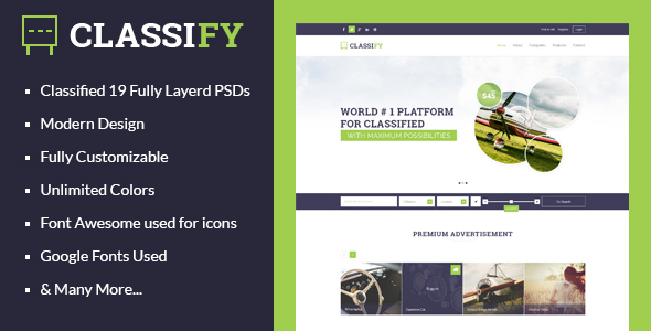 Classify – Classified Ads PSD Template