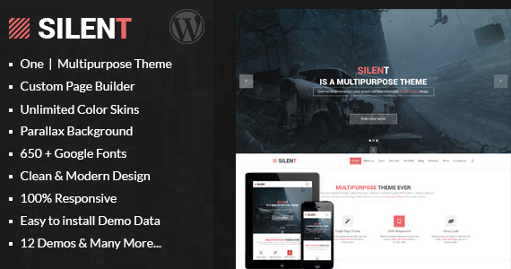 Silent - One Page Multipurpose WordPress Theme