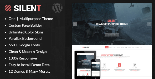 Silent - One Page Multipurpose WordPress Theme